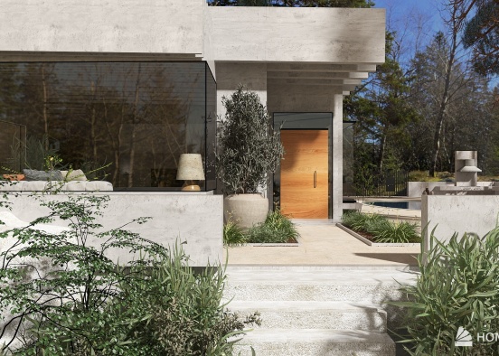 House in Italian Minimalism  Design Rendering
