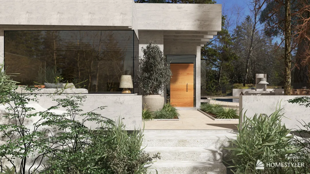 House in Italian Minimalism 3d design renderings