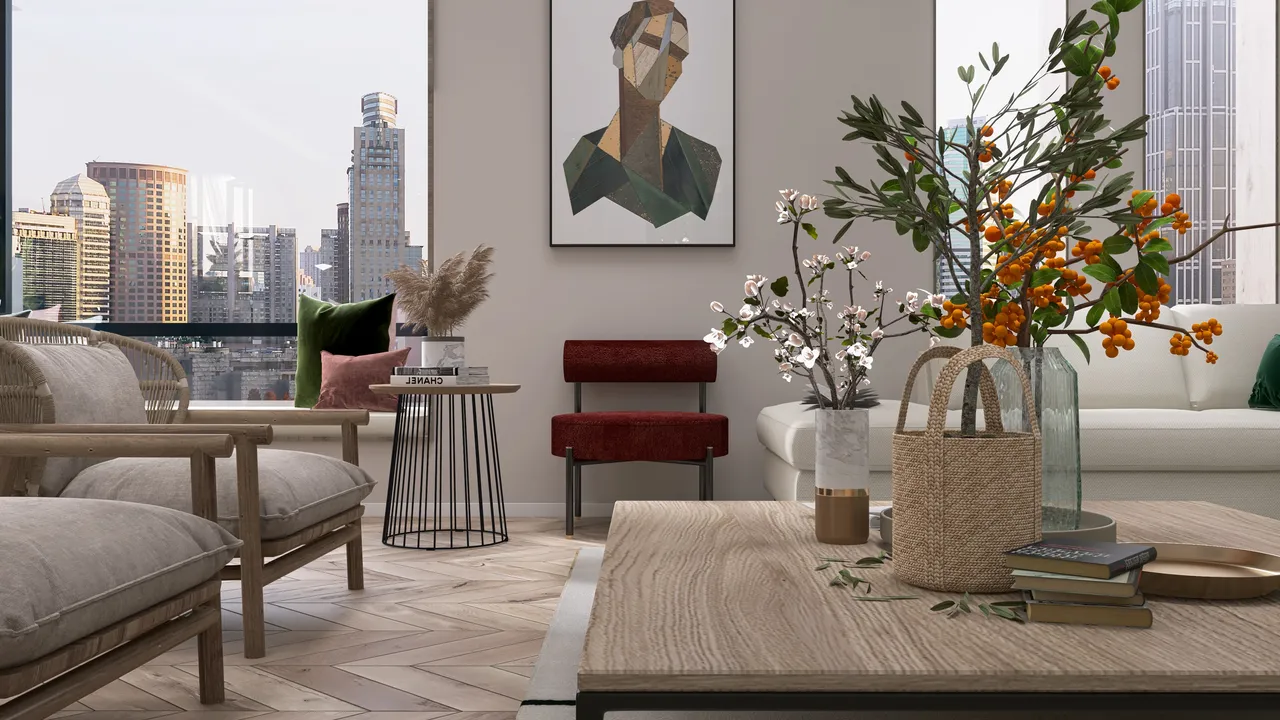 LivingDiningRoom 3d design renderings