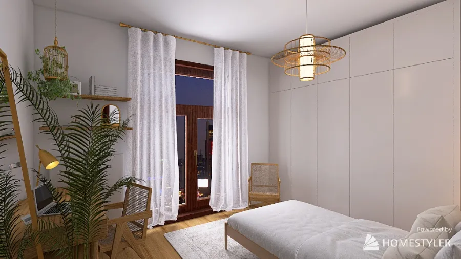 boho/wabi-sabi room 3d design renderings