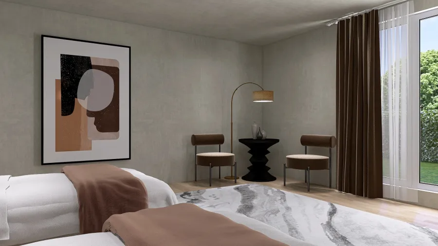 Twin Bedroom 3d design renderings
