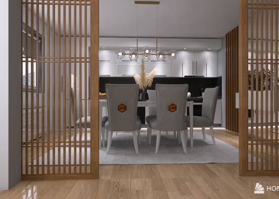 Modeling kitchen and dining room Design Rendering