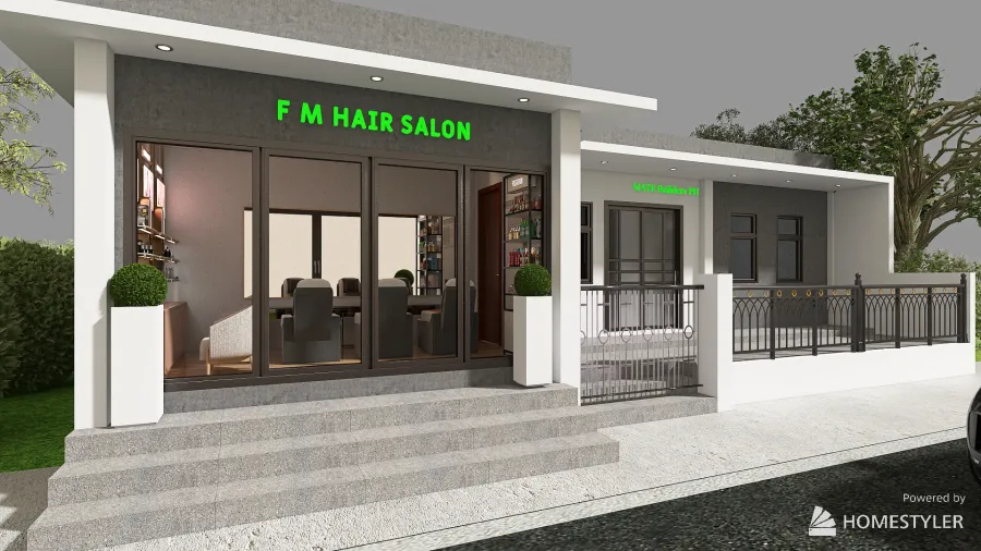 Salon en 2BHK haus 3d design renderings