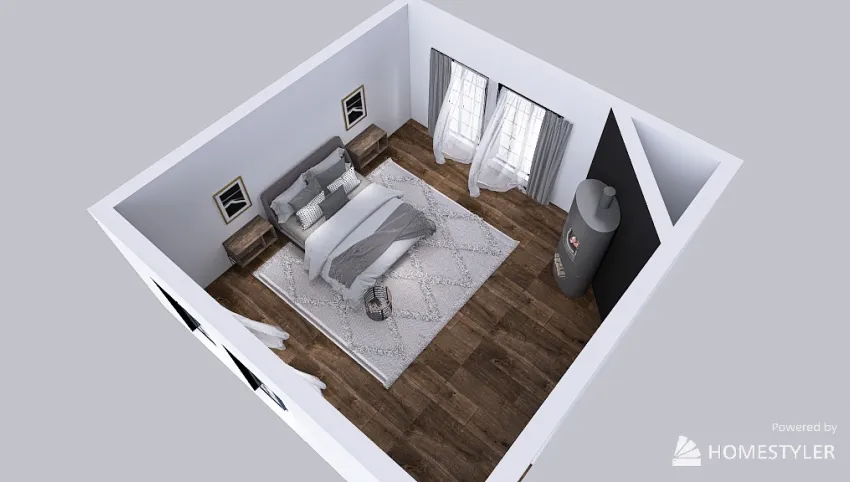Rustic Symmetrical Master Bedroom 3d design picture 35.51