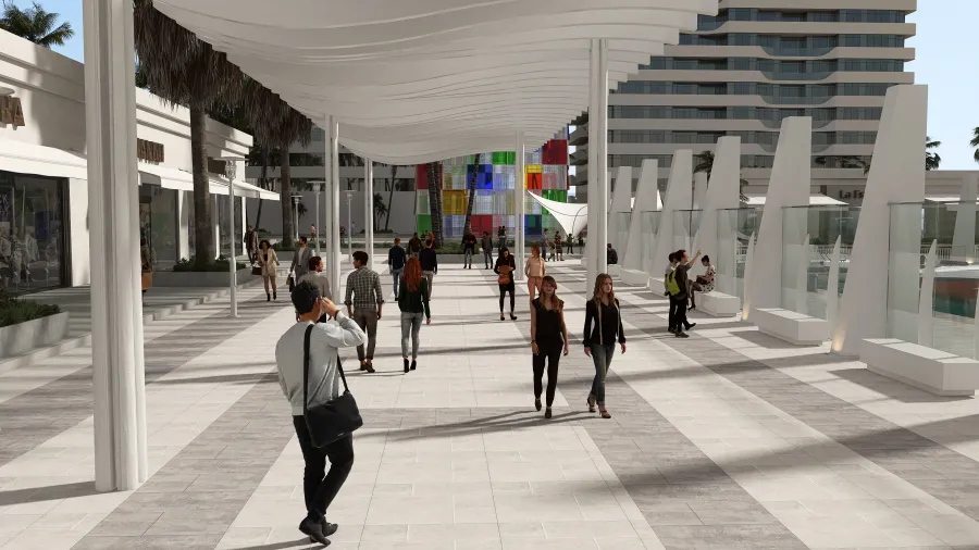 Muelle uno y centro Pompidou Málaga 3d design renderings