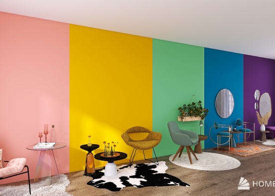 Colorful Designer Showroom Design Rendering
