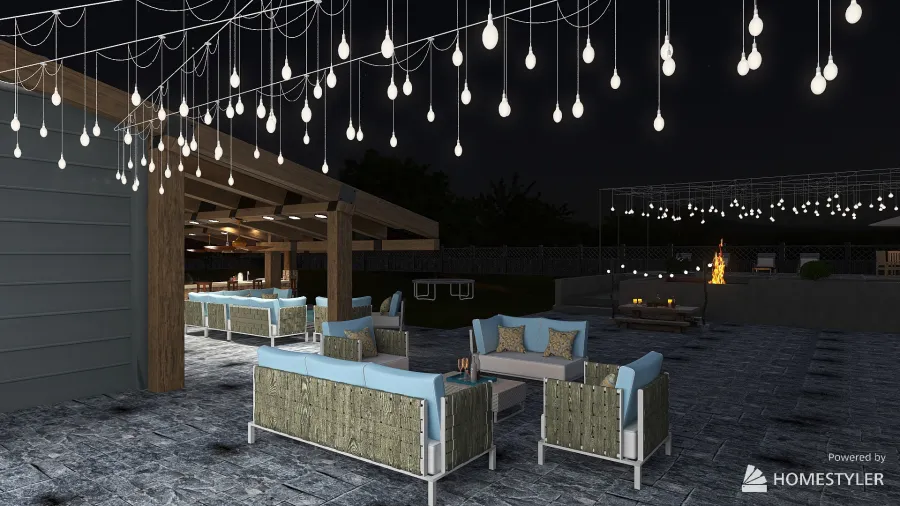 Uncovered Terrace 3d design renderings