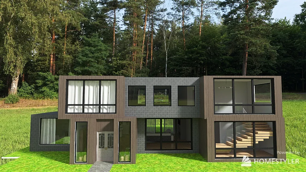 Modern Suburban House 3d design renderings