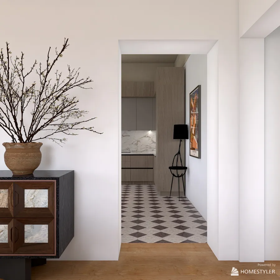 Contemporary Roma Apartment 3d design renderings