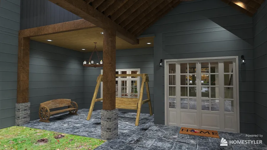 Covered Porch 3d design renderings