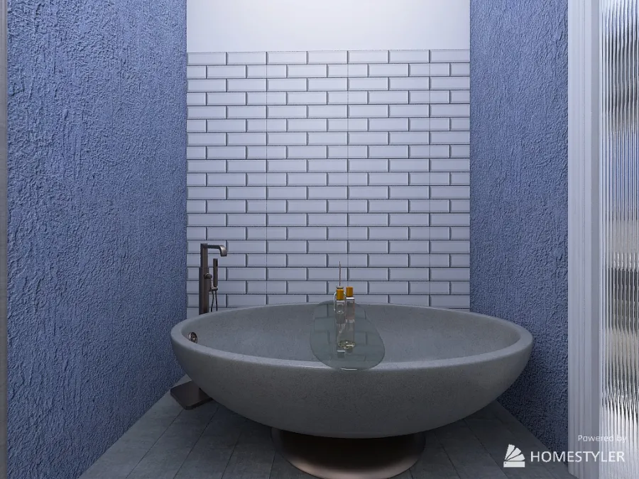 Bathroom Blue 3d design renderings