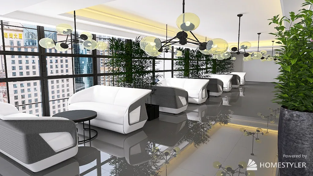 Restaurant Rose 3d design renderings