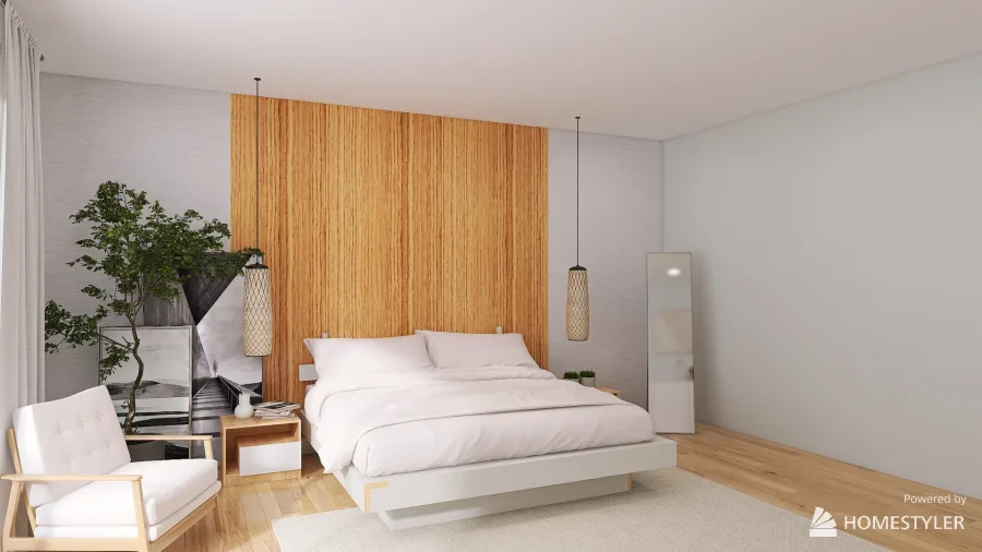 Scandinavian Style Bedroom 3d design renderings