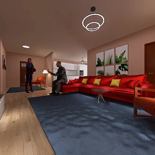Modern 3 bedroom Flat 3d design renderings