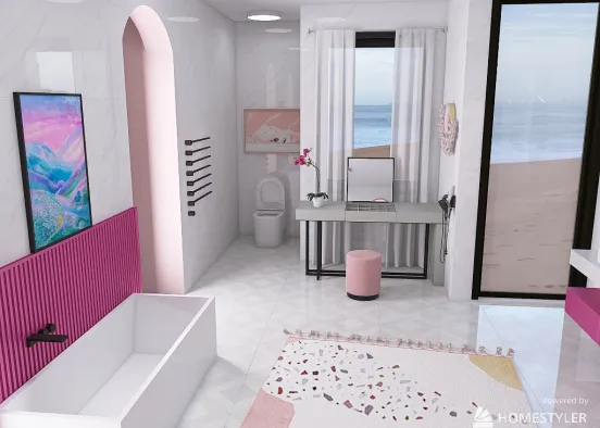 Modern Barbie Bathroom 4.0 Design Rendering