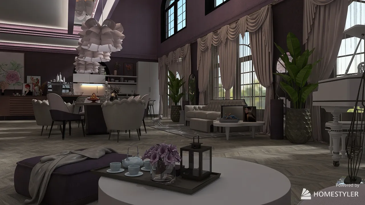 LivingDiningRoom 3d design renderings