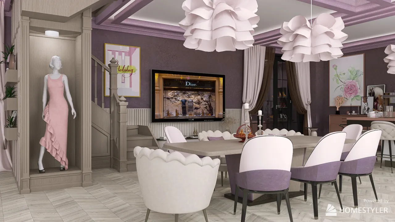 LivingDiningRoom 3d design renderings