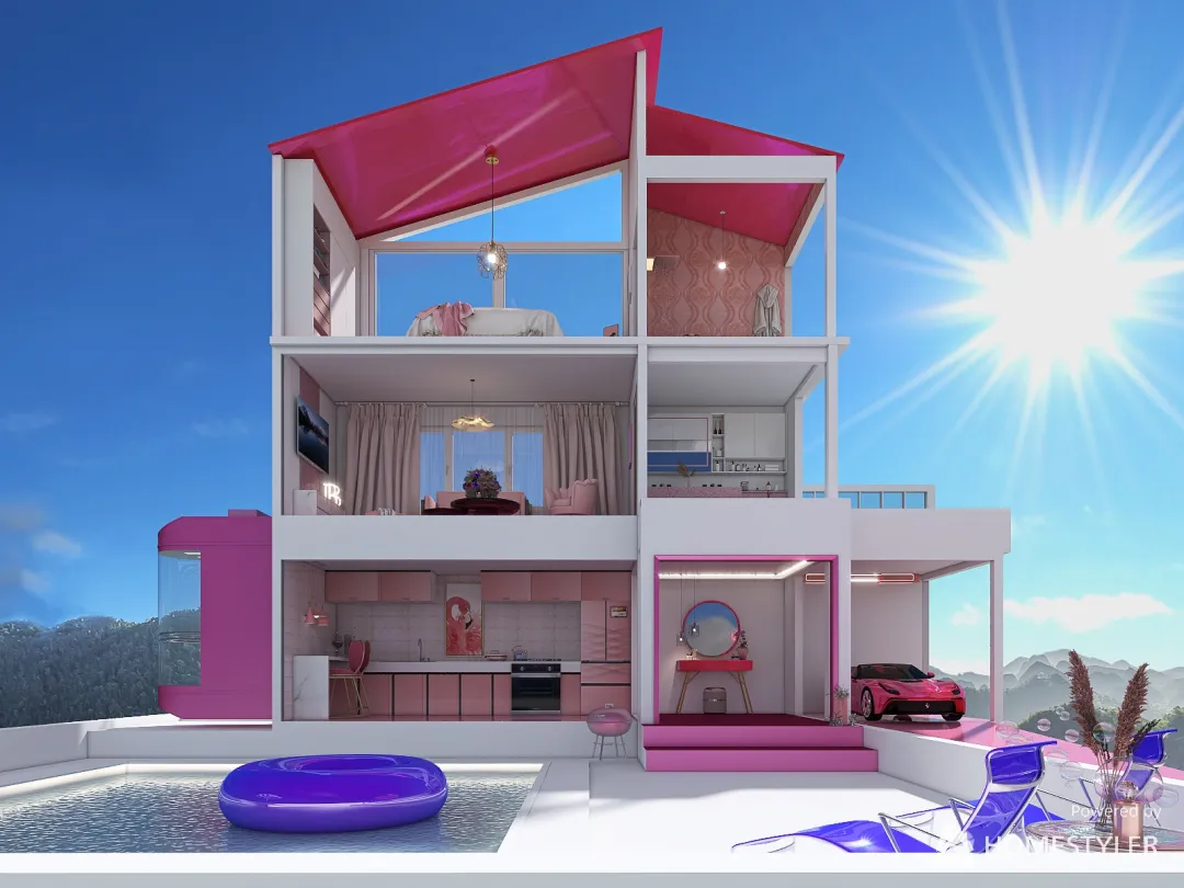 Barbie Dream (Doll) House 3d design renderings