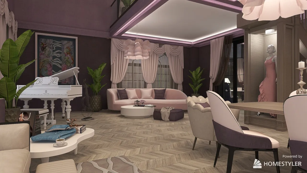 LivingDiningRoom 3d design renderings