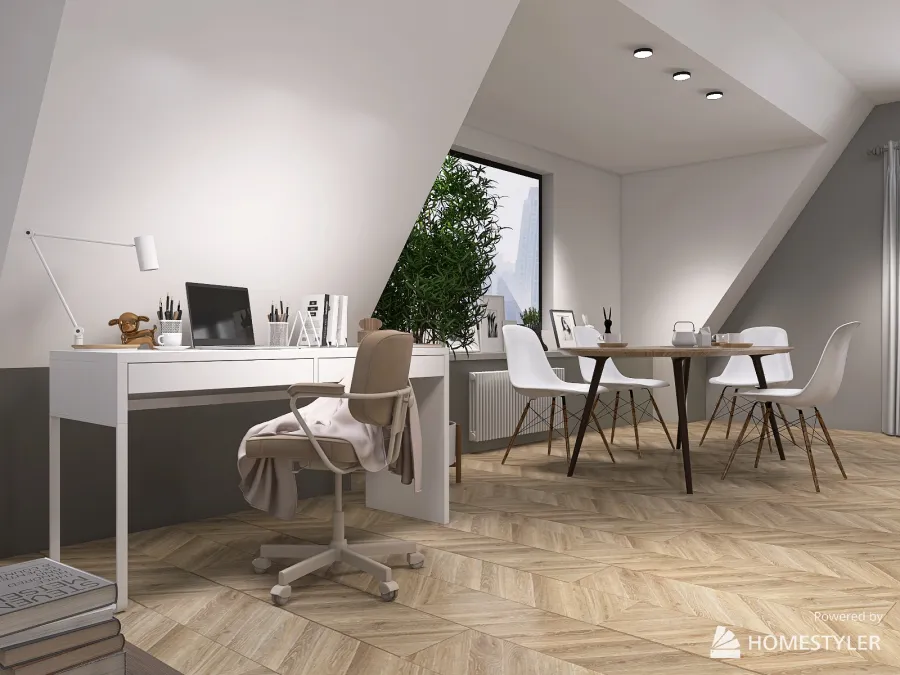 Project: Scandinavian Style - Attic Studio 3d design renderings
