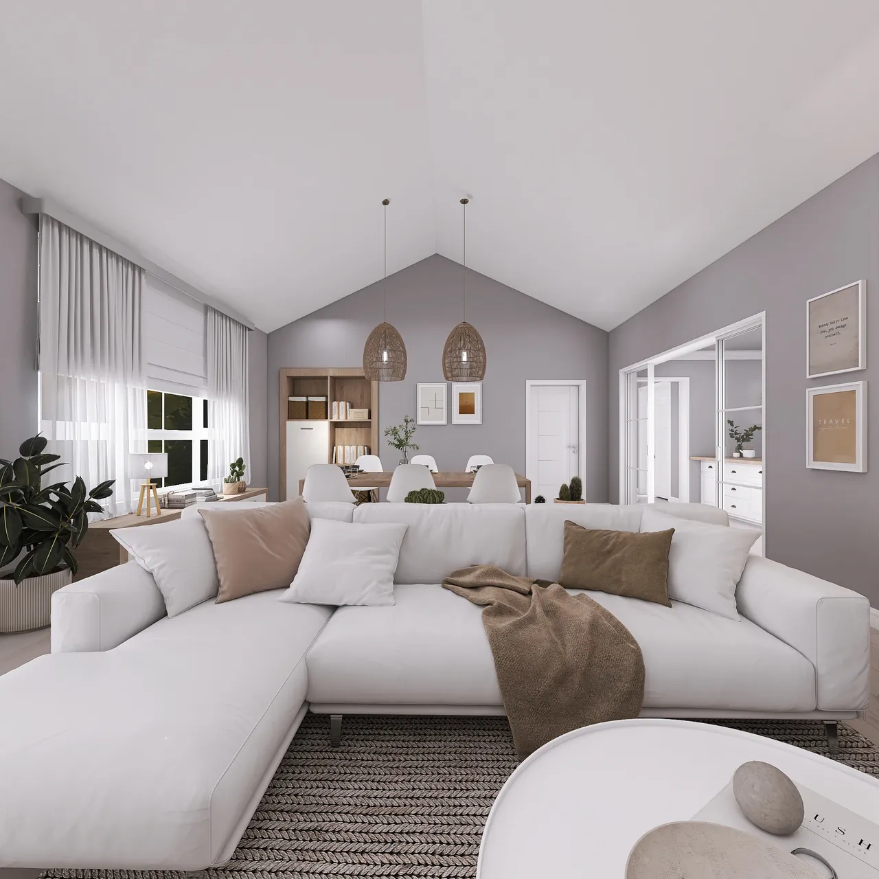 LivingDiningRoom 3d design renderings