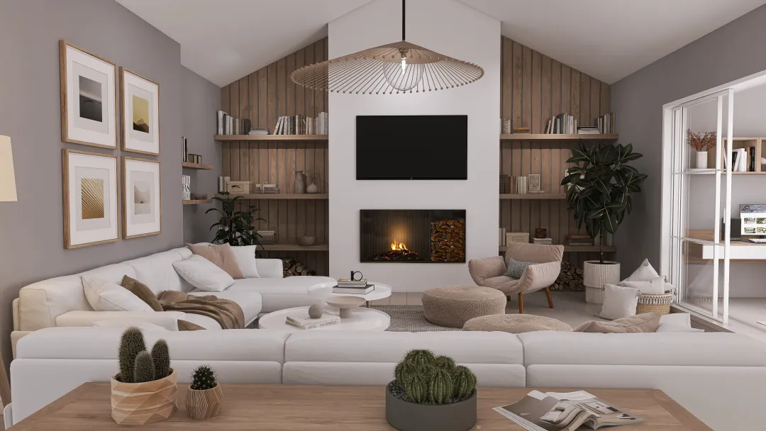 Apartamento escandinavo 3d design renderings