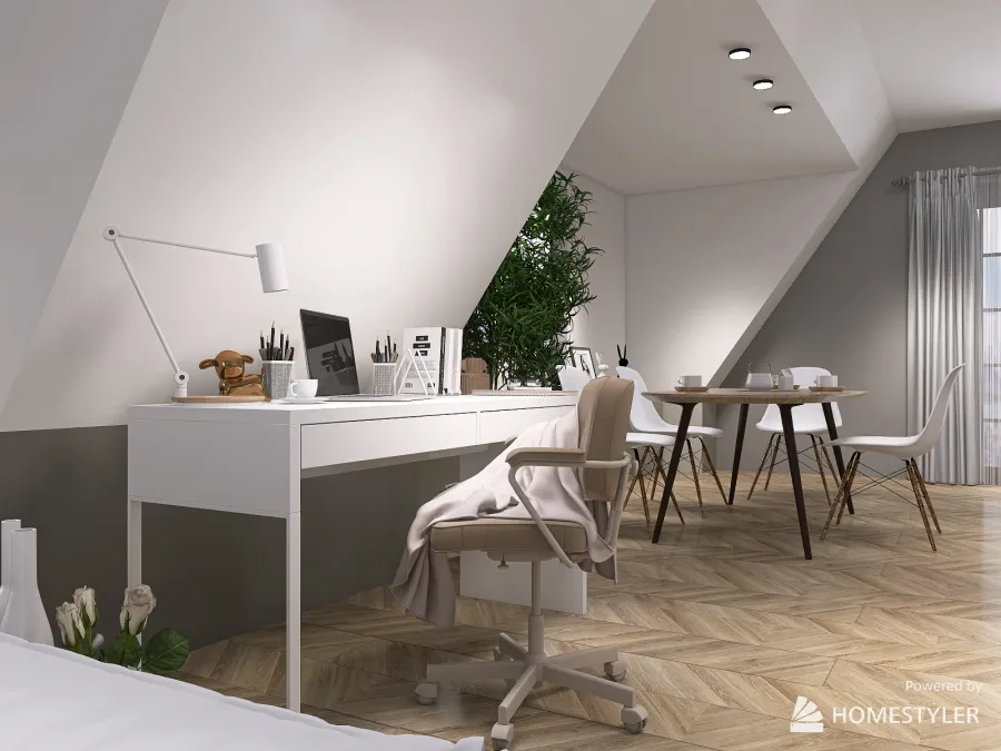 Project: Scandinavian Style - Attic Studio 3d design renderings