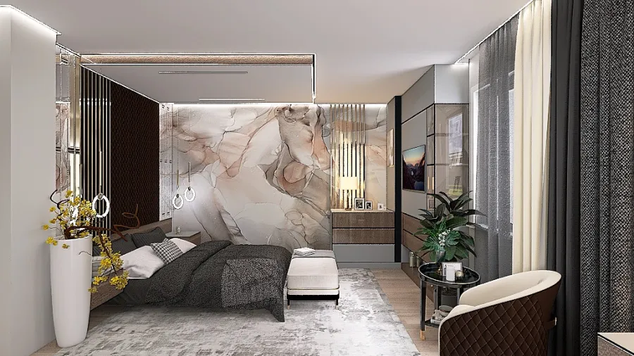 Мастер спальня 3d design renderings