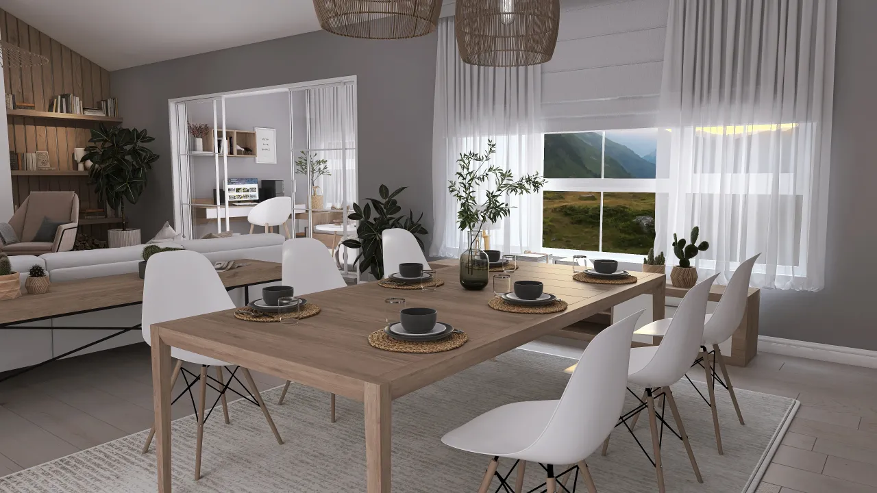 LivingDiningRoom 3d design renderings