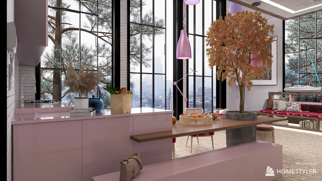 Rebel Barbie in loft style 😉 3d design renderings