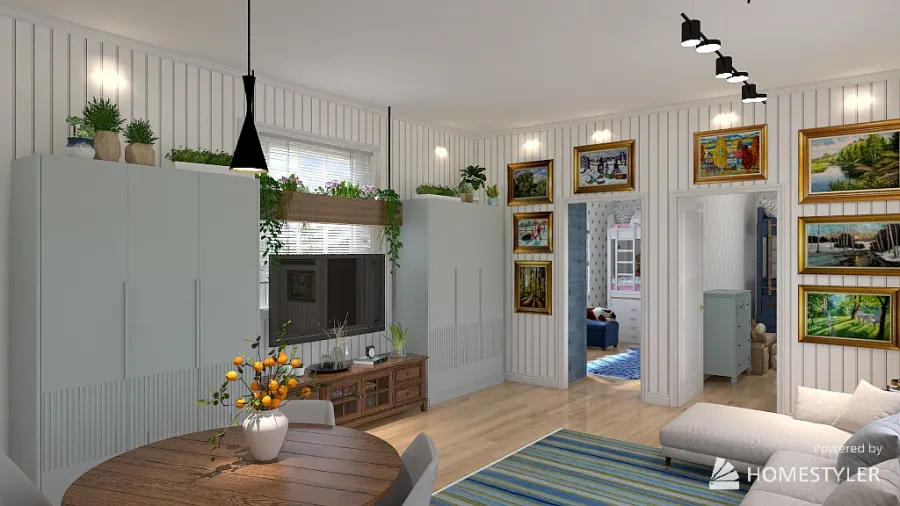 Kitchen/Dining/Living 3d design renderings