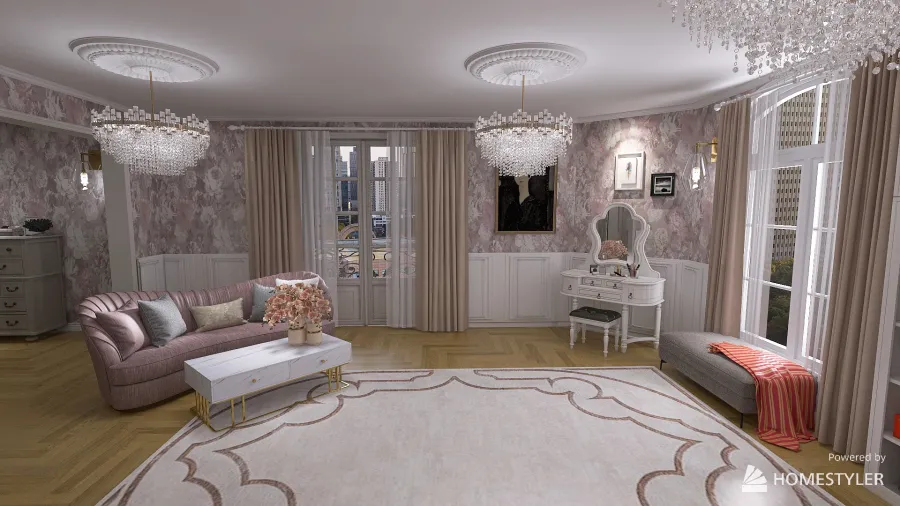 French Apartment 3d design renderings