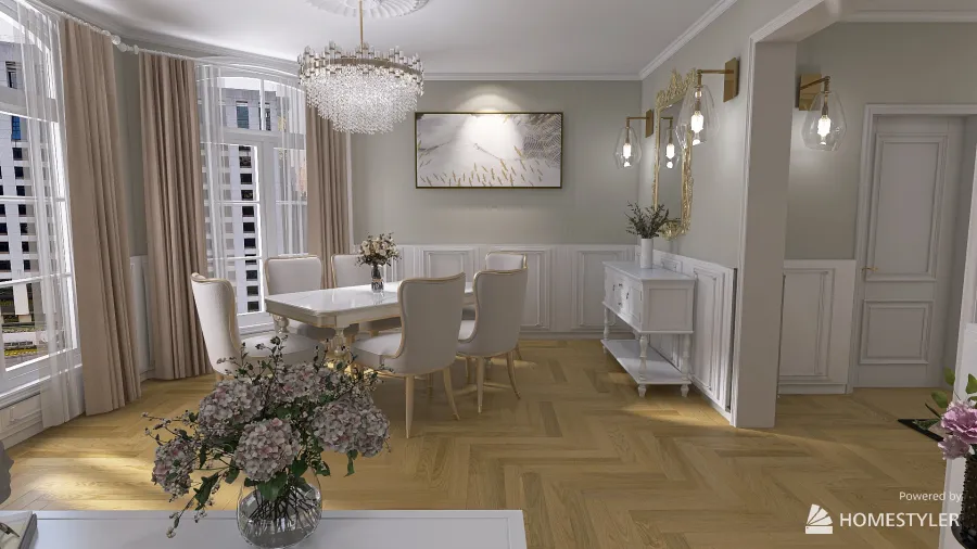 French Apartment 3d design renderings