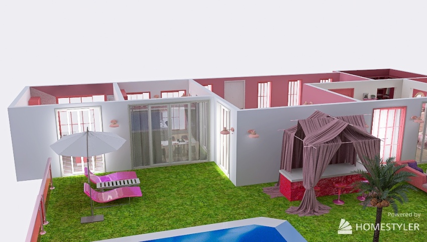 Barbie 1 bedroom bungalow dreamhouse 3d design picture 406.25