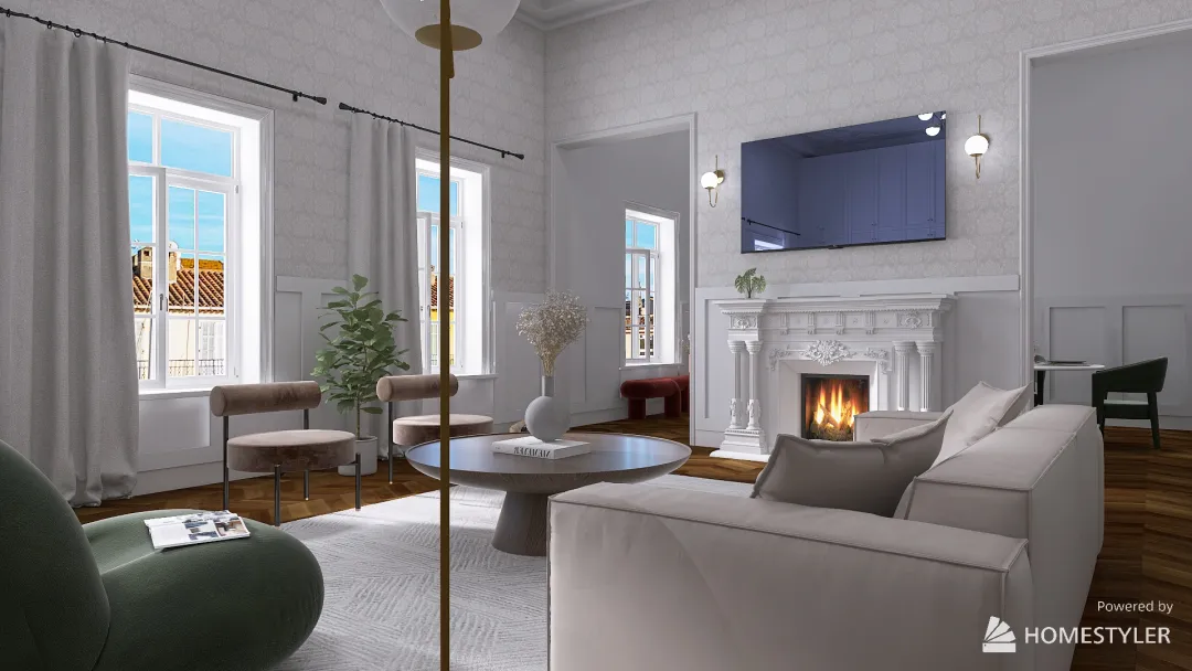 Bright apartment in France 3d design renderings