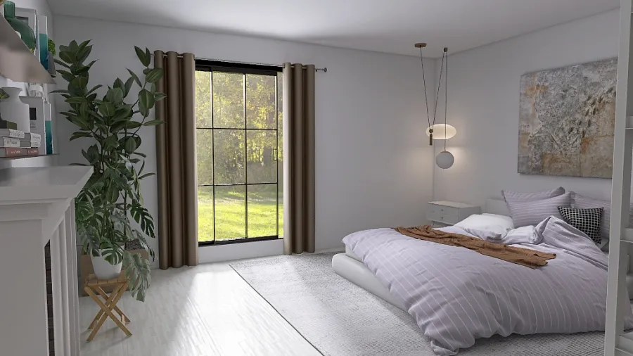 Scandinavian style con sauna e zona smart working 3d design renderings