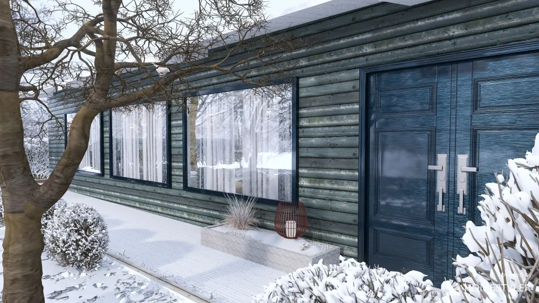Scandinavian Winter Blues 3d design renderings