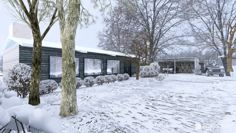 Scandinavian Winter Blues 3d design renderings