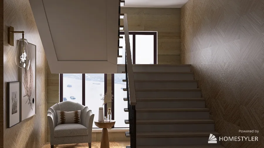 boho staircase 3d design renderings