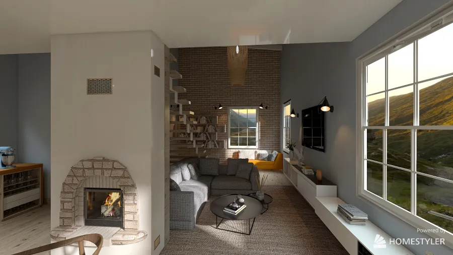 casa style scandinavo 3d design renderings