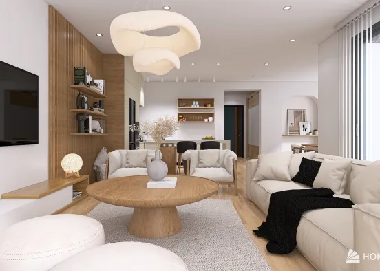 Scandinavian style apartment Design Rendering