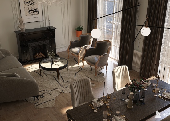 Modern French Apartment Design Rendering