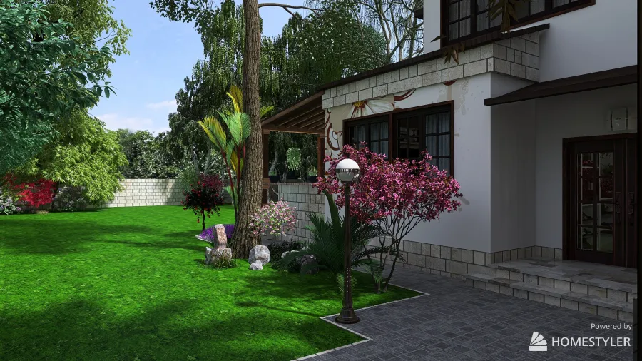 Country house with large garden 3d design renderings