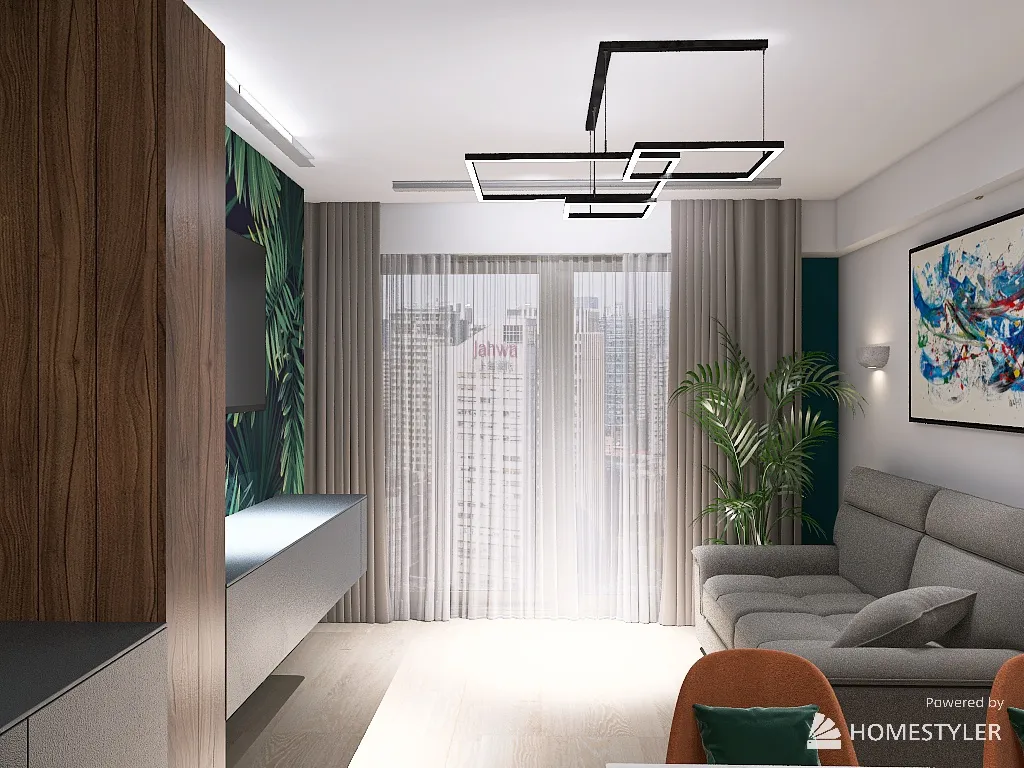 Copy of cuisine L plan bois,salle de bain marbre 3d design renderings