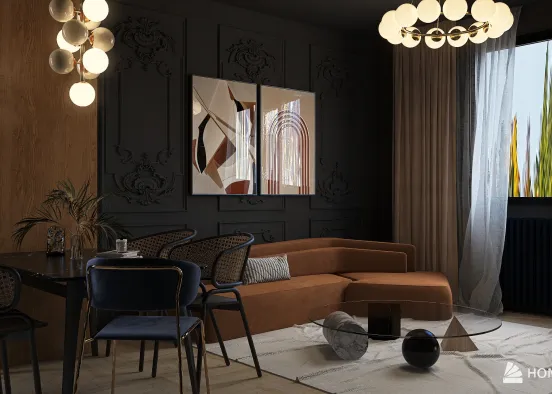 Not your typical French style interior Design Rendering