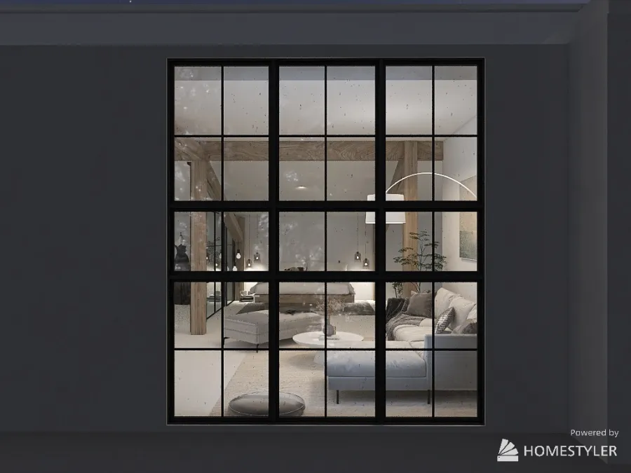 Scandinavian Attic Studio Apartment 3d design renderings