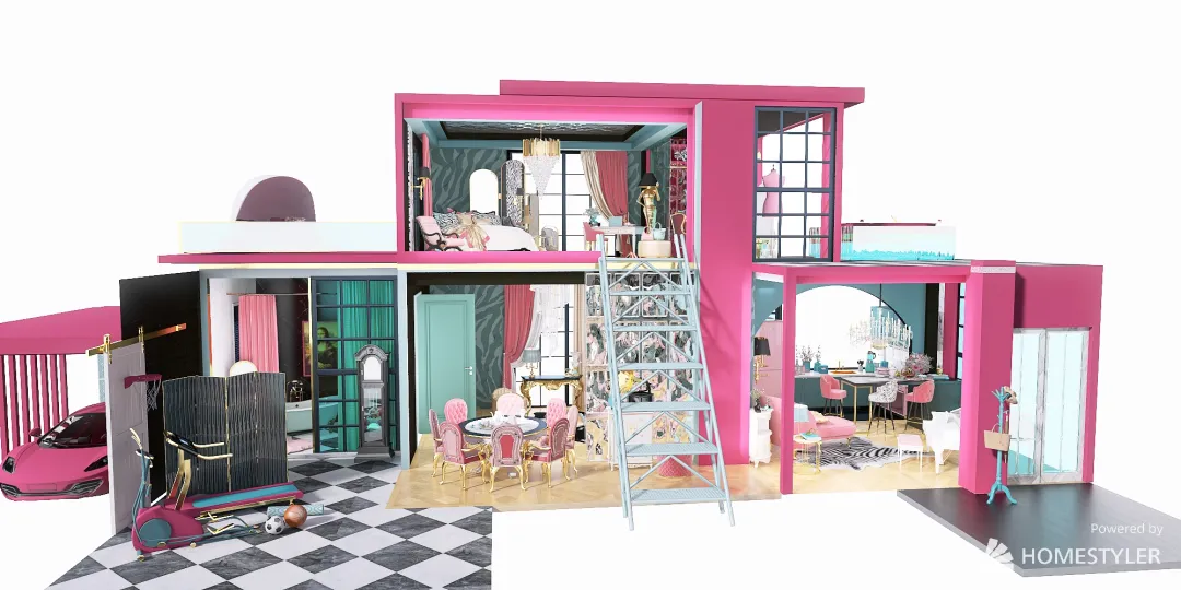 barbi dollhouse 3d design renderings