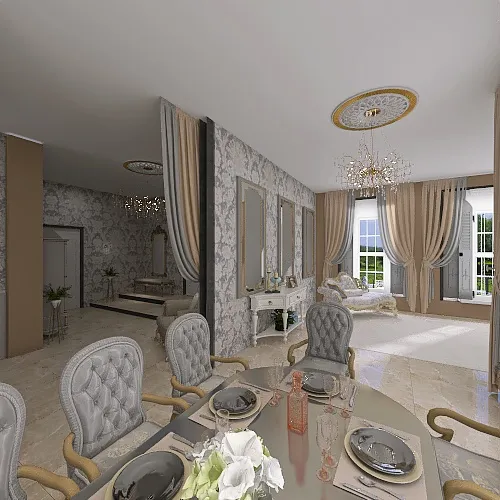 LivingDiningRoom 3d design renderings