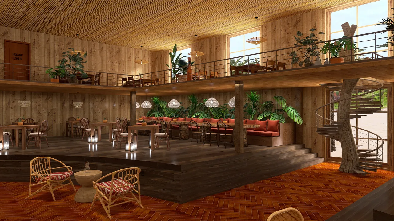 Cocobana: Tropical Restaurant and Bar 3d design renderings