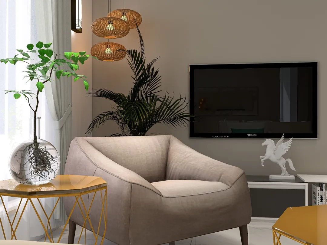Mr. Ahmed's Living Room 3d design renderings